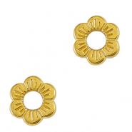 Metall Anh&auml;nger DQ Zwischenst&uuml;ck Blume 12mm Gold (Nickelfrei)