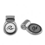 Metall Schieber DQ Welle Antik silber (Nickelfrei)