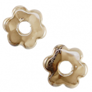 DQ Griechische Keramik Perlen Blume Greige