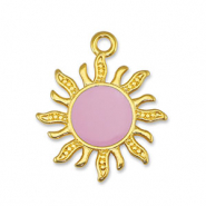 Metall Anh&auml;nger DQ Sonne Light Pink-Gold (Nickelfrei)