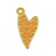 Metall Anhänger DQ Herz Pearl Light Orange-Gold (Nickelfrei)