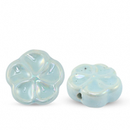 Perlen Keramik Blume Light blue