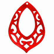 Resin Anhänger Barock Tropfen Chilli red