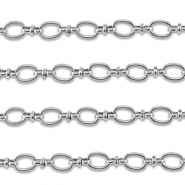 Stainless Steel - Rostfrei Stahl Schmuckzubeh&ouml;r Gliederkette Oval Silver