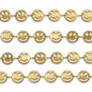 Stainless Steel - Rostfrei Stahl Schmuckzubeh&ouml;r Gliederkette Smiley Gold