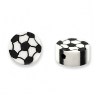 Polymer Perlen Fußball Black-white