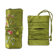 Schmuckreiseetui mit Blumen Olive green