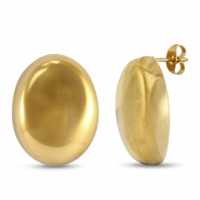 Ohrringe / Ohrstecker aus Stainless Steel - Rostfreiem Stahl Oval Gold