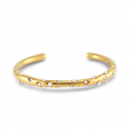 Armbänder aus Stainless Steel - Rostfreiem Stahl Bangle mit Imitation Perlen Gold
