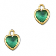 Anh&auml;nger Kristallglas Herz Emerald green-gold