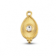 BY31&reg; Stainless Steel - Rostfrei Stahl Anh&auml;nger Tropfenform Gold-crystal