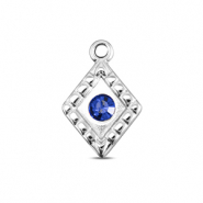 BY31&reg; Stainless Steel - Rostfrei Stahl Anh&auml;nger Rhombus Silver-sapphire blue