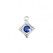 BY31&reg; Stainless Steel - Rostfrei Stahl Anh&auml;nger Rhombus Silver-sapphire blue