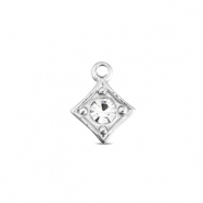 BY31&reg; Stainless Steel - Rostfrei Stahl Anh&auml;nger Rhombus Silver-crystal