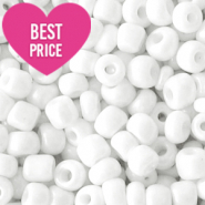 Glasperlen Rocailles 8/0 (3mm) White Pearl