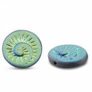 B&ouml;hmische Perlen Fossil Shell 18mm Mixed blue-AB coating