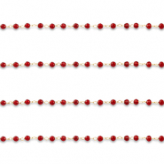 Stainless Steel - Rostfrei Stahl Schmuckzubehör Gliederkette Rund Gold-red