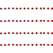 Stainless Steel - Rostfrei Stahl Schmuckzubehör Gliederkette Rund Silver-red