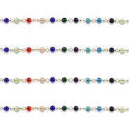 Stainless Steel - Rostfrei Stahl Schmuckzubehör Gliederkette Rund Gold-multicolour