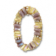 Top Facett Anhänger Oval Lila-transparent-gold