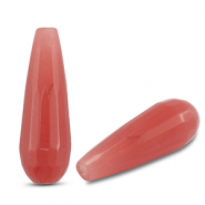 Naturstein Perlen Quartz Tropfen Dark pink