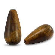 Naturstein Perlen Tigerauge Tropfen Golden brown