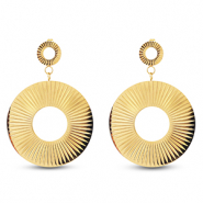 Ohrringe aus Stainless Steel - Rostfreiem Stahl Ohrstecker Rund Gold