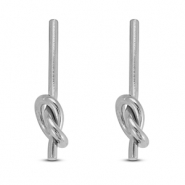 Ohrringe aus Stainless Steel - Rostfreiem Stahl Ohrstecker Knoten Silver