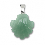 Naturstein Anhänger Aventurinquarz Muschel Jade green