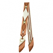 Bandana Schal mit Zopfmuster Off white-light brown-brown