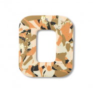 Polymer Anh&auml;nger Viereck Brown-pink-white-gold