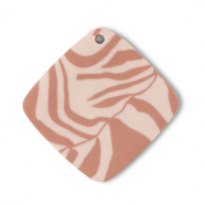 Polymer Anh&auml;nger Rhombus Light peach pink-light brown