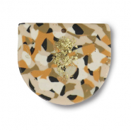 Polymer Anh&auml;nger Brown-pink-white-gold