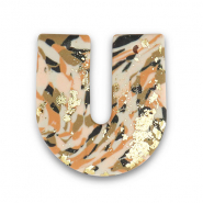 Polymer Anhänger U-förmig Brown-pink-white-gold