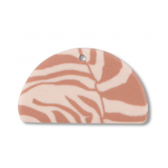 Polymer Anhänger Halbrund Light peach pink-light brown