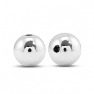 Metall Look Perlen Rund 12mm Silver metallic