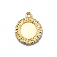BY31&reg; Stainless Steel - Rostfrei Stahl Anh&auml;nger mit Fassung f&uuml;r SS34 Flat Back Gold