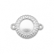 BY31&reg; Stainless Steel - Rostfrei Stahl Zwischenst&uuml;ck mit Fassung f&uuml;r SS30 Flat Back Silver