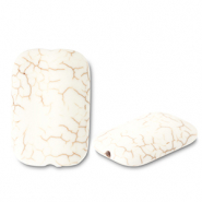 Perlen Keramik Rechteck Off white