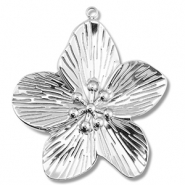 Stainless Steel - Rostfrei Stahl Anh&auml;nger Blume Silver
