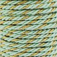 Trendy Kordel Twisted 3mm Mint green-gold