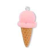 Resin Anhänger Ice Lolly Pink-light brown