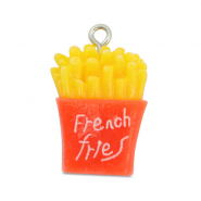 Resin Anhänger Frites Coral red-yellow