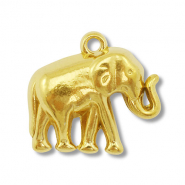 Stainless Steel - Rostfrei Stahl Anh&auml;nger Elefant Gold