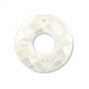 Muschel Anh&auml;nger Donut White (Naturliche Farbe Muschel)