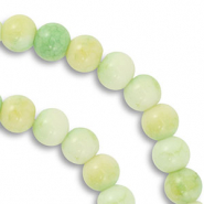 8 mm Glasperlen Light green-light yellow
