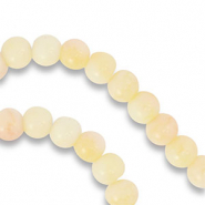 6 mm Glasperlen Light yellow-light pink-white