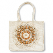 BY31&reg; Strandtasche Off white-brown-gold