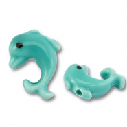 Perlen Keramik Delfin Turquoise