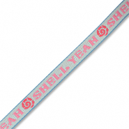 BY31&reg; Schmuckband mit Text "Shell yeah" Light blue-pink-coral red-blue